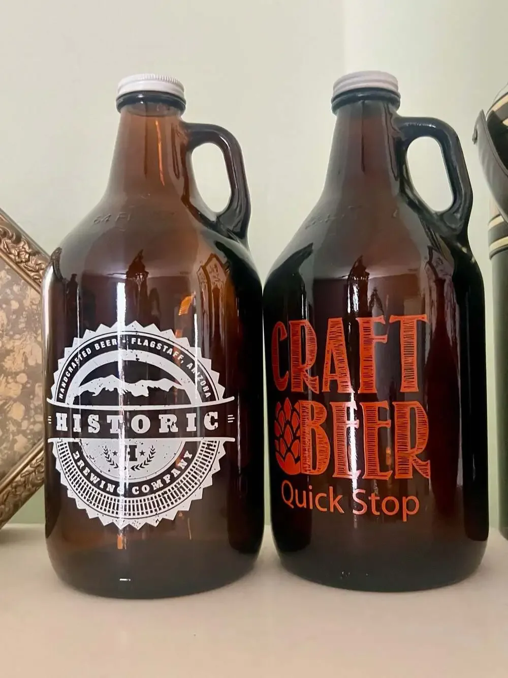 Historic Brewing Company Flagstaff Arizona 64 oz Brown Glass Beer Growler Jug